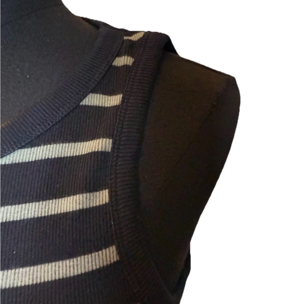 Steve Madden Women's Sleeveless Black & Gray Striped Dress, Size Medium - Picture 8 of 11